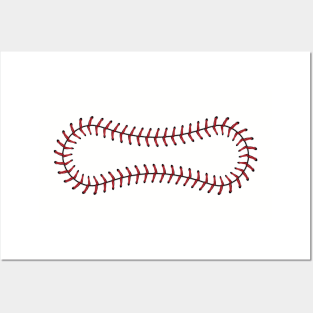 Red Baseball Lace Posters and Art